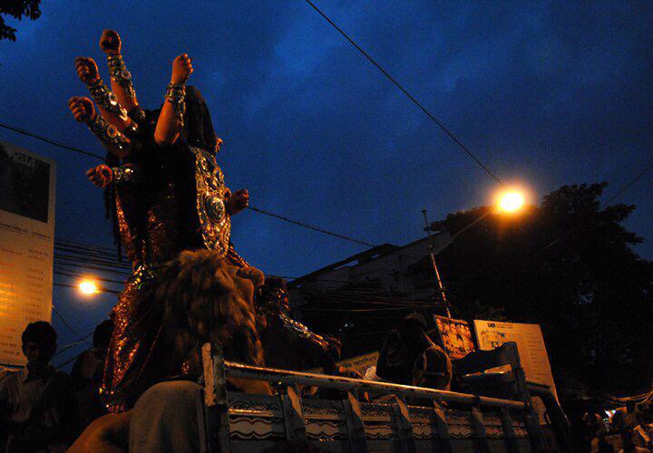 Maa Durga on her way back to Kailash on Vijaya Dashami.