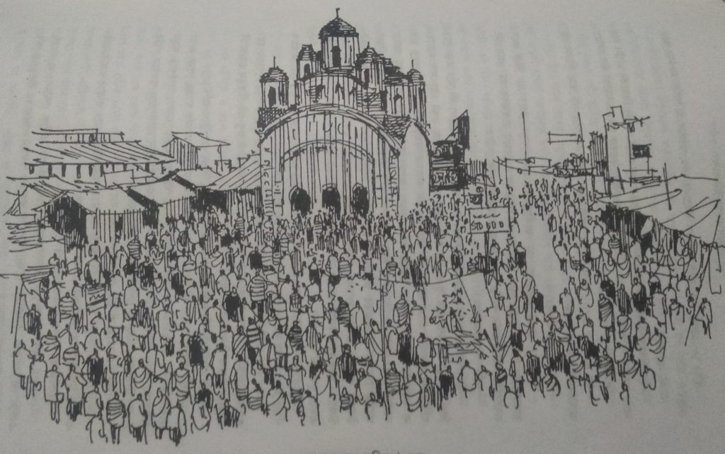 Joydev Kendulir Mela sketch from the book 'Utsabe, Melay, Itihasey' P.C: KolkataFusion